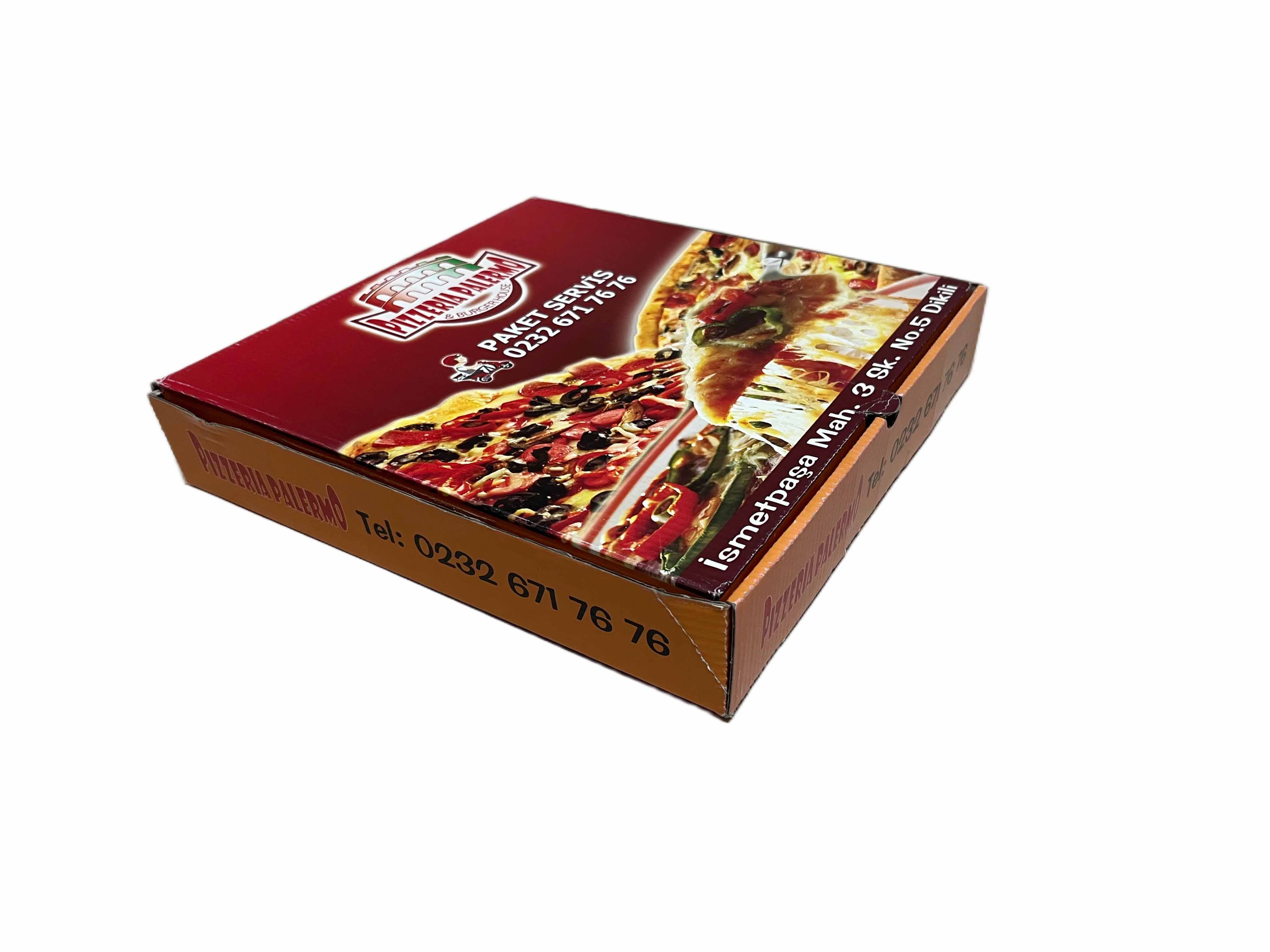 Dört renk baskılı pizza kutusu örneği